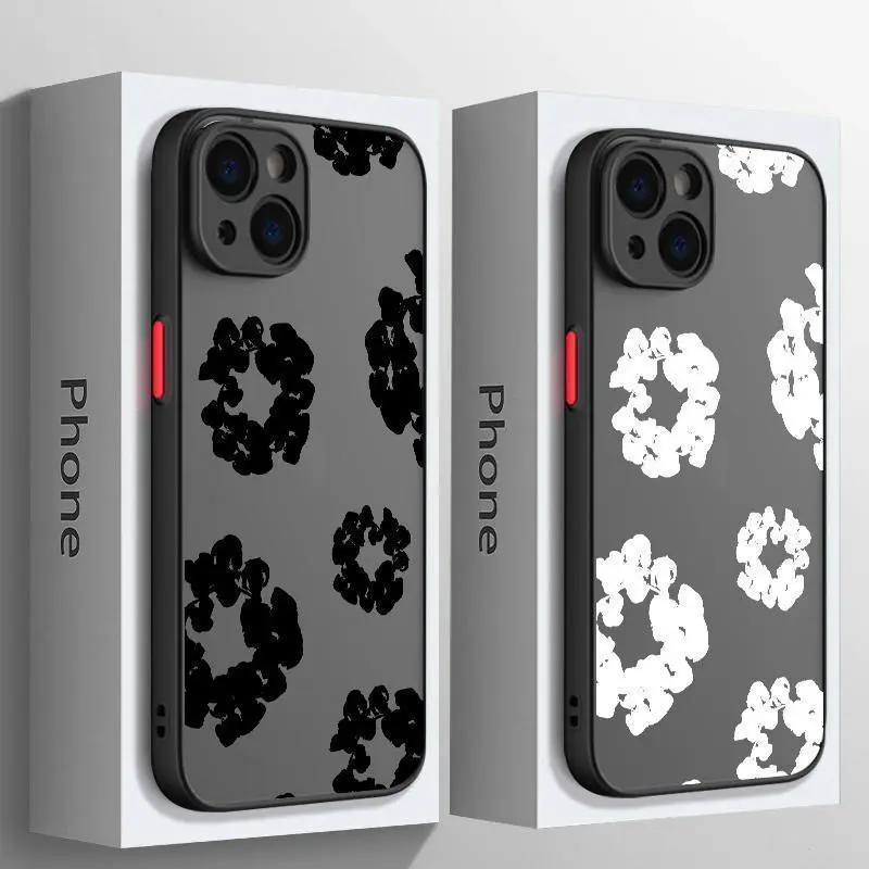 Luxury D-Denims T-Tears Phone Case for iPhone 6 6s 7 8 X XR XS Max 11 12 13 14 15 16 17 Pro Max Plus Matte Clear Back Cover, Shockproof Slim Fit Durable Protective