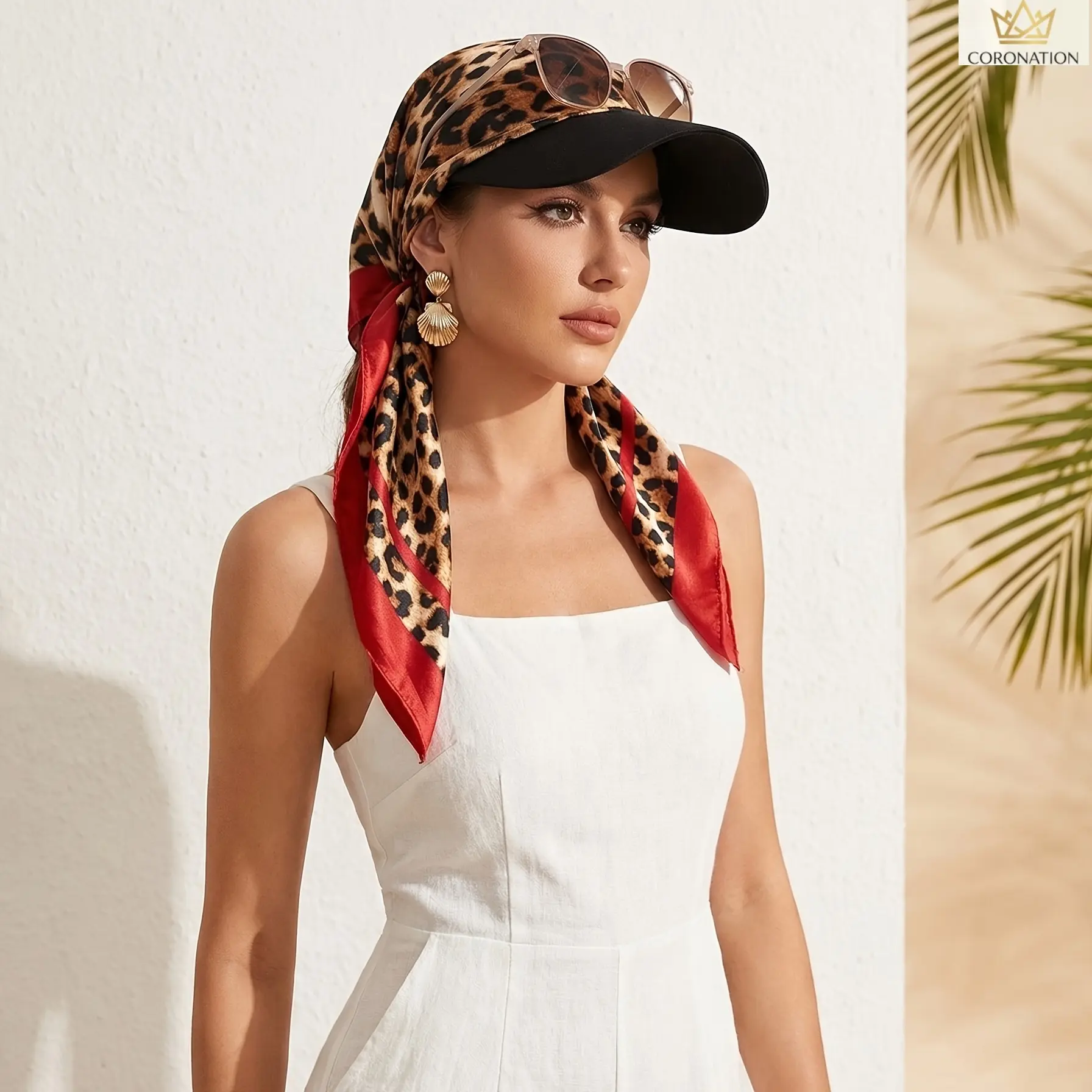 Viral Boho Head Scarf Hat for Women, Brimmed Self-Tie Sun Bonnet, Lightweight Breathable Beach Head Wrap with UPF Sun Protection, Hair Covering Chemo Cap for Vacation, Cruise, Travel, Pool, Gardening & Summer Outfit