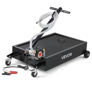 VEVOR Low Profile Oil Drain Pan, 15 Gallon Capacity, Rolling Oil Drain Pan with Electric Pump 7.2 ft Hose, Leak-proof Corrosion-resistant, Fit for Cars, SUVs, Trucks, Motorcycles, ATVs, Metal
