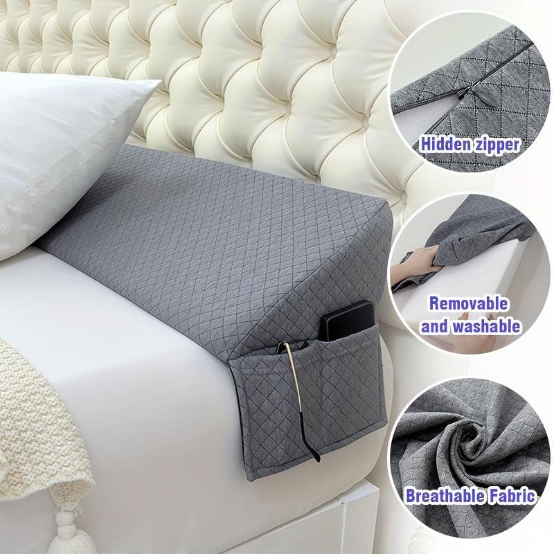Bed Wedge Pillow - Adjustable 0-7" Gap Filler for Headboard & Mattress/Wall, Backrest, Bed Pillows for Snoring, Spinal Alignment, Single/Double Bed (White/ Grey) Bed Wedge Pillow - Adjustable 0-7" Gap Filler for Headboard & Mattress/Wall, Backrest, Bed Pillows for Snoring, Spinal Alignment, Single/Double Bed (White/ Grey)