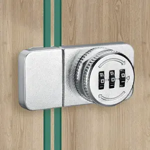 3-Digit Keyless Combination Lock, Twist-Knob Hasp Latch, Password Code Lock for Cabinets, Drawers, Cupboards & Windows