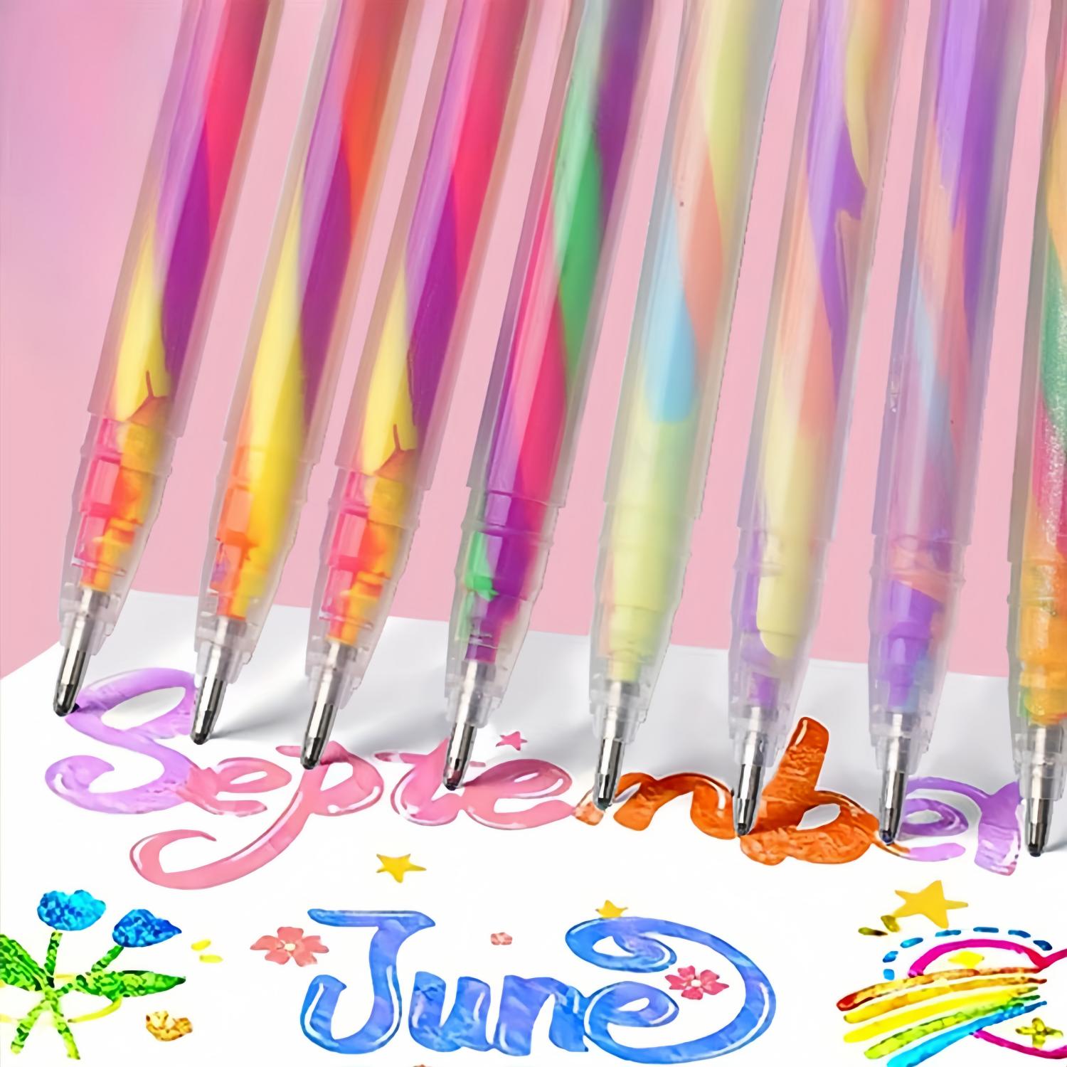 Color Changing Gel Pen Set, 6/18pcs Glitter Pen Set for Coloring Books Drawing Doodling Scrapbooking Notes, Artist Illustrating Pen, Art Craft Supplies, Coloring Materials Set