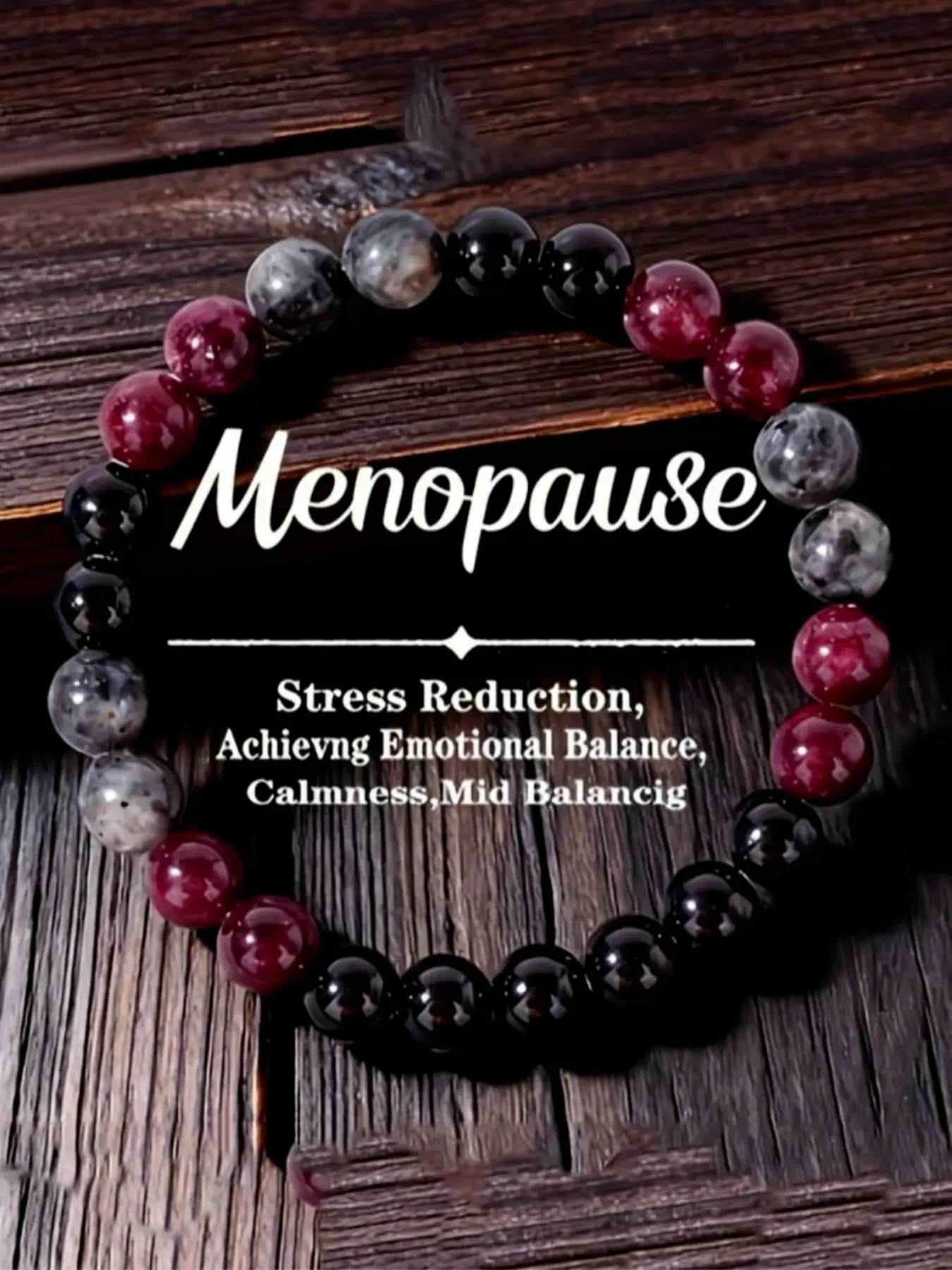 Women's Menopause Support Bracelet, Calming Crystal-Bead Design, Crystal Bracelets, Relieves Anxiety and Promotes Relaxation, Supports Hormonal Balance, Fashionable for Daily Wear, Perfect Gift