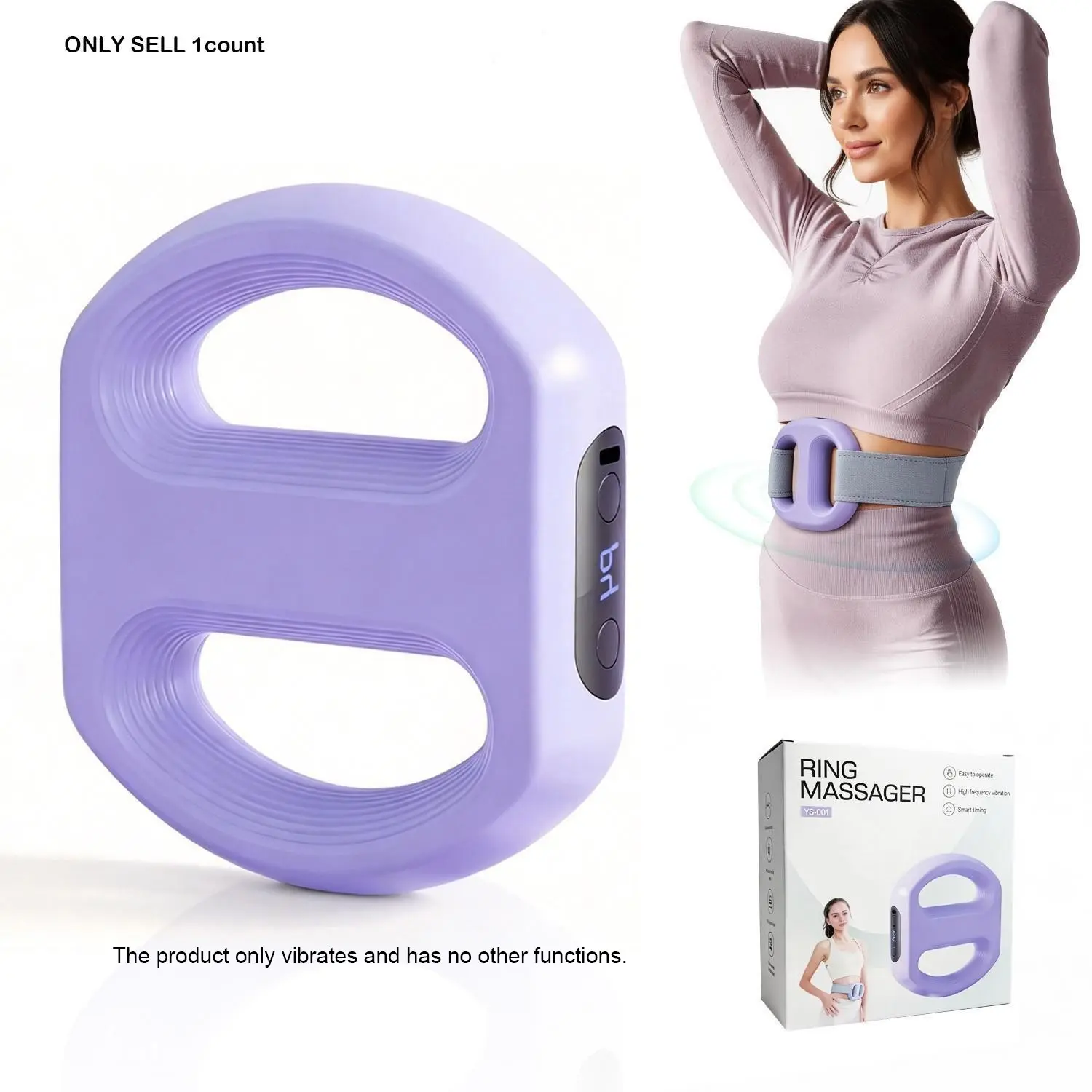 Multifunctional Full-Body Fascia Ring Massager, 4 Modes & 3 Intensities, Vibration Massage Tool, Hands-Free Electric Massage Ring, Cordless Fascial Ring