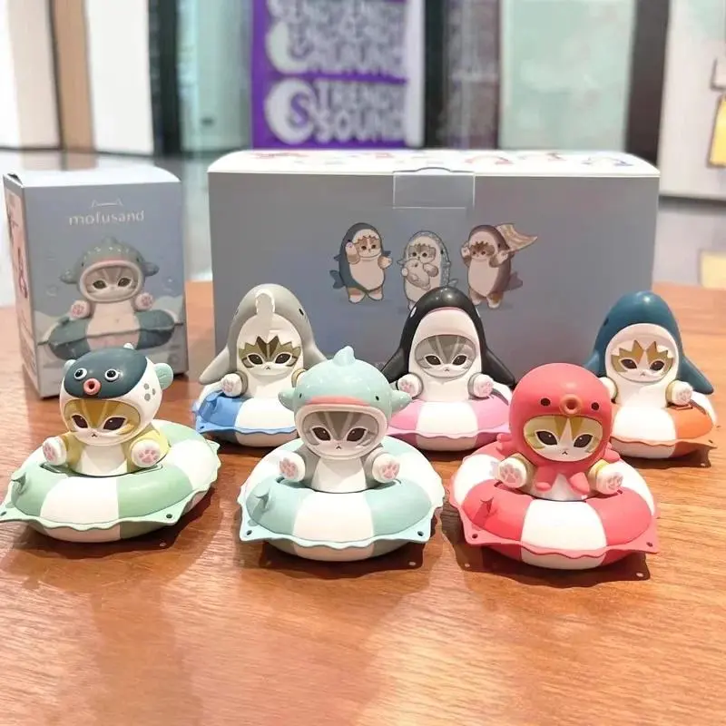 new Mofusand Swimming Ring Series Figure Ornament Stamp Collectible Trendy Toy Kids Child birthday girl Gift genuine