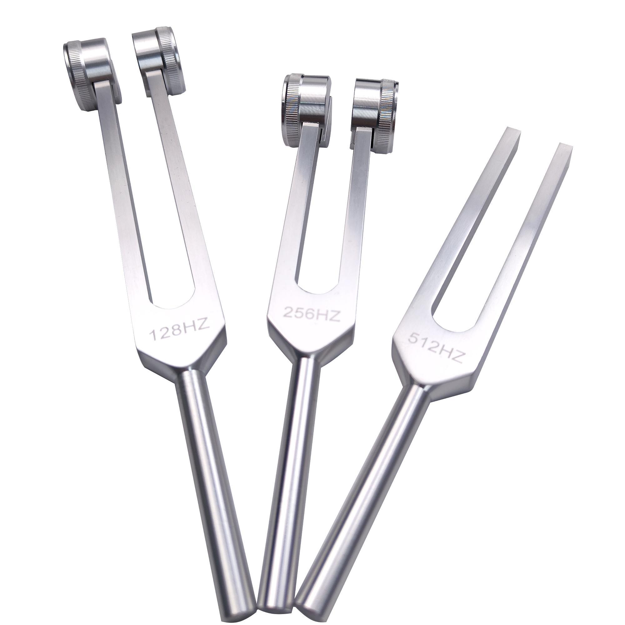 Professional Healing Tuning Forks Set, 1 Set Including 128 Hz/256 Hz/512 Hz Tuning Forks, Wooden Mallet, Storage Bag and Cloth, Musical Instrument Accessories
