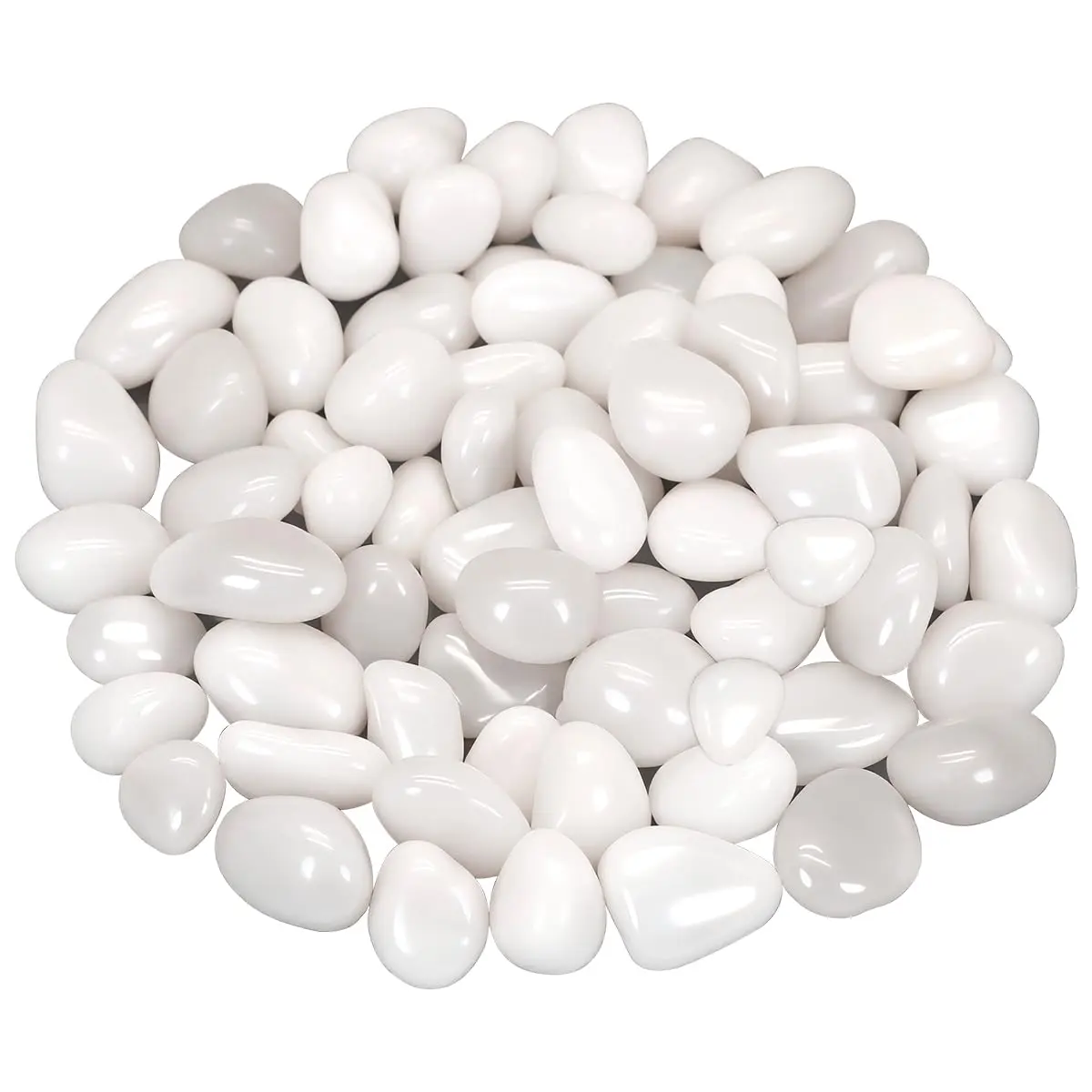 Terrarium Supplies, River Rocks Decorative Ornamental ,Garden Landscaping Stones,Gravel Filler for  Decoration Flower Bed Fish   Vases  (1, White, 1 Pounds)