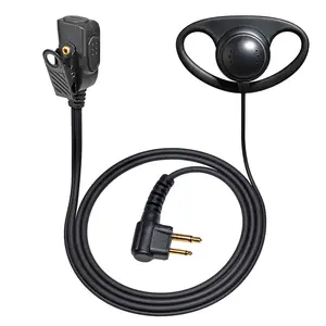 YNIBST Two Way Radio D Shape Audio Earpiece for Motorola 2 Pin Radios CP200D CP200 CP185 CP100D CLS1410 CLS1110 BPR40 BPR40D RMU2040 Radio, Walkie  Talkie Earpiece with Mic PTT In-Ear Headset FBI Style for Police Security and Law Enforcement Use Headphone