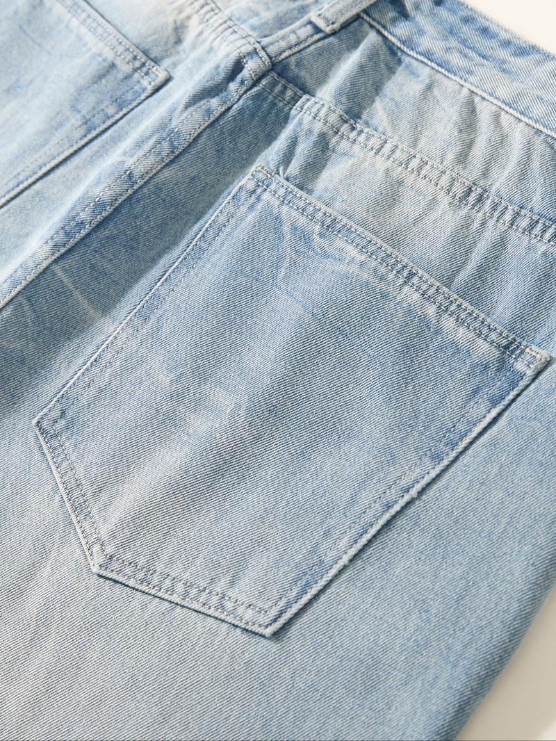 Men's Vintage Straight Leg Jeans, Loose Casual Comfy Pocket Denim Jeans for Daily Wear, Men's Bottoms for All Seasons