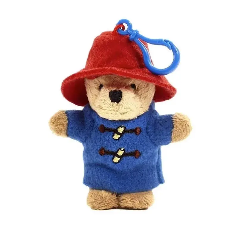 Soft Plush Cartoon Character Paddington Bear Keychain, 10cm-11cm Stuffed Toy School Bag Pendant Accessory for Small Children (11x4x2cm)