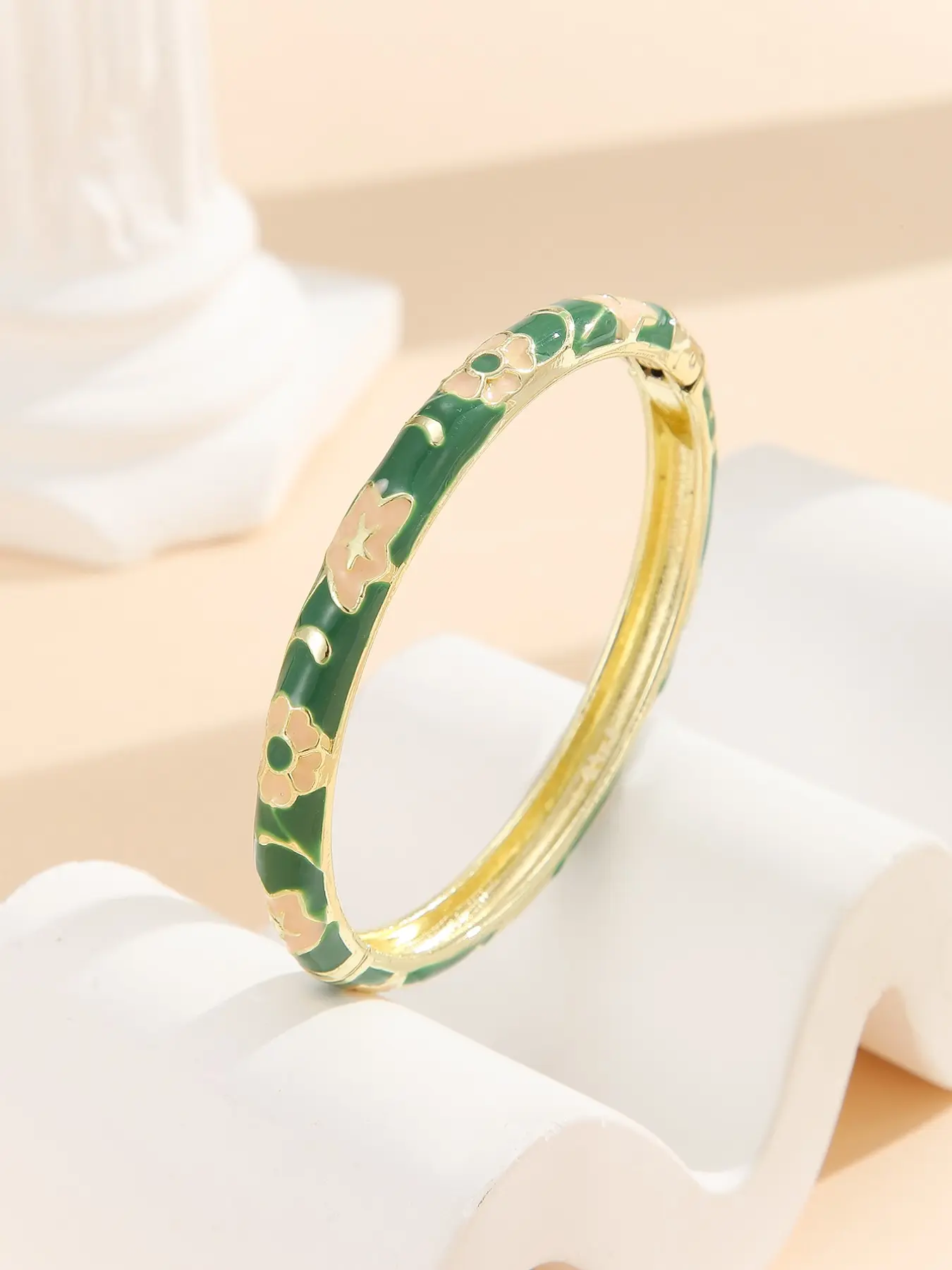 Women's Fashion Vintage Style Cloisonné Oil-Drip Bracelet Jewelry, Flower Design Bracelet, Casual Trendy Jewelry, Zinc Chain Material, Casual All-Season Accessory for Women, Fashionable Bangles