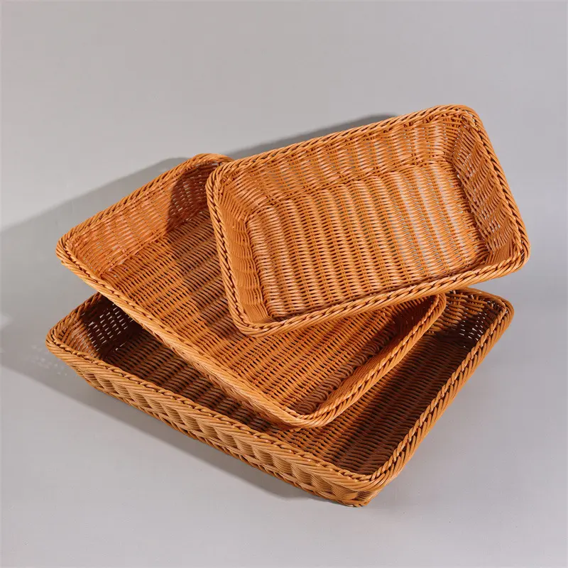 Wicker Bread Basket, Household Fruit Basket, Fruit Plate, Handmade Bamboo Product, Steamed Bun Basket, Pastry Basket, Bamboo Basket, Fruit Basket Tray, Ideal for Picnics, Home and Kitchen Decorative Tray