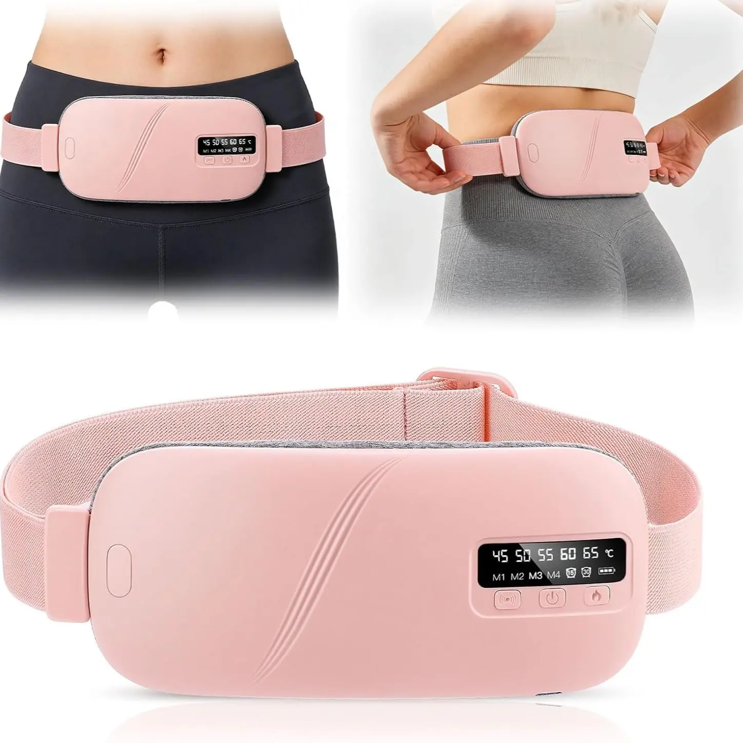 Cordless Menstrual Multifunctional Heating Pad Waist Massager, Heated Pad, 5-level Hot Compress & 4-level Vibration Period Waist Belt With Timer, Women's Personal Care Appliances for Home & Travel