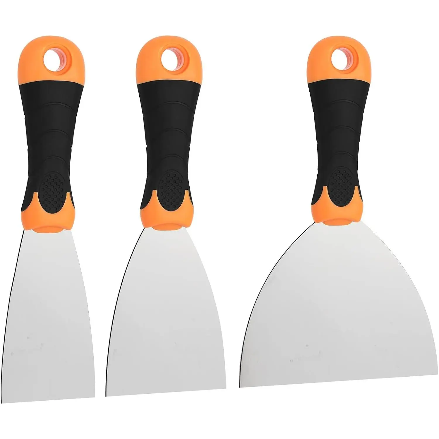 3- Spackle  Set: 2", 3",and 5" Professional Putty  -  Scraper and Drywall Tools for Wall Repair-