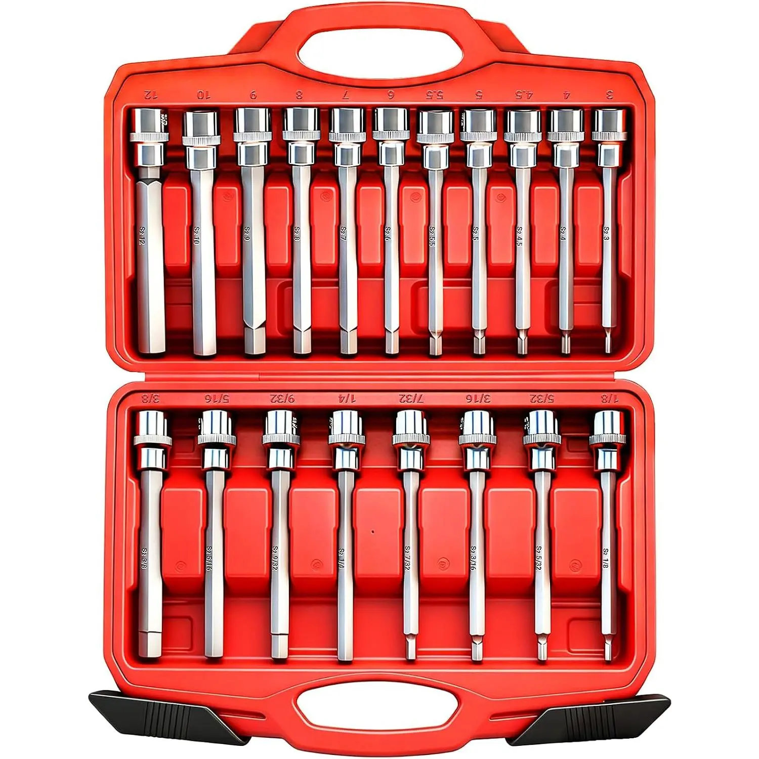 3/8" Drive Extra Long Allen Hex Bit Socket Set 19 count CR-V/S2