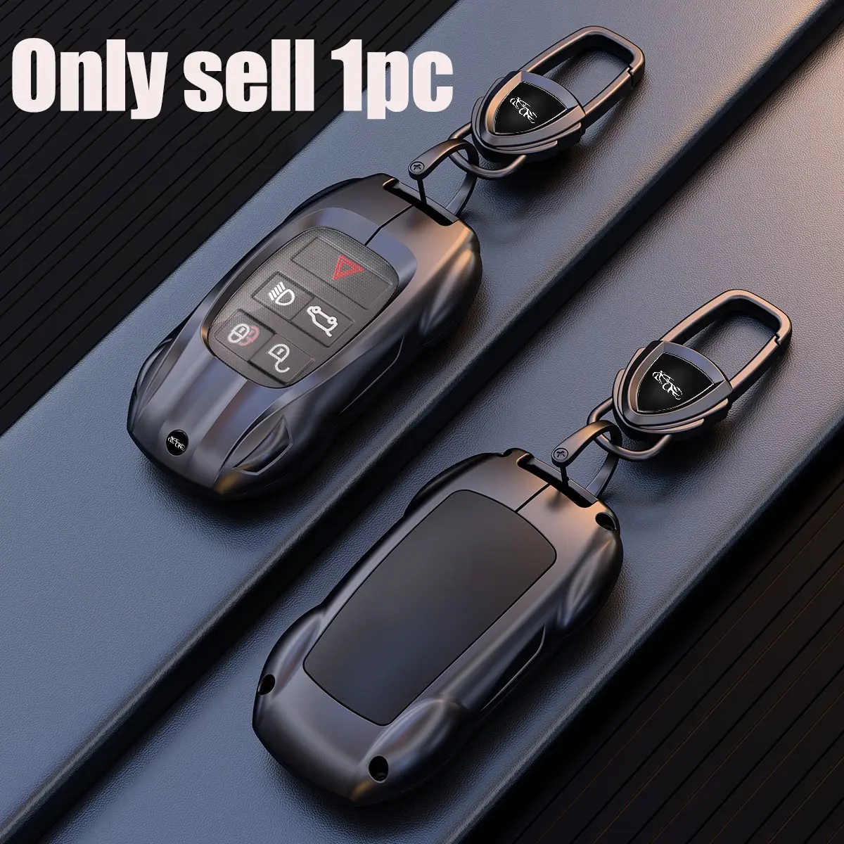 For Land Rover Discovery Key Case, Metal Car Key Cover, Key Fob Cover, Zinc Alloy Shell, Silicone Protective Layer, Half Pack, Auto Protection