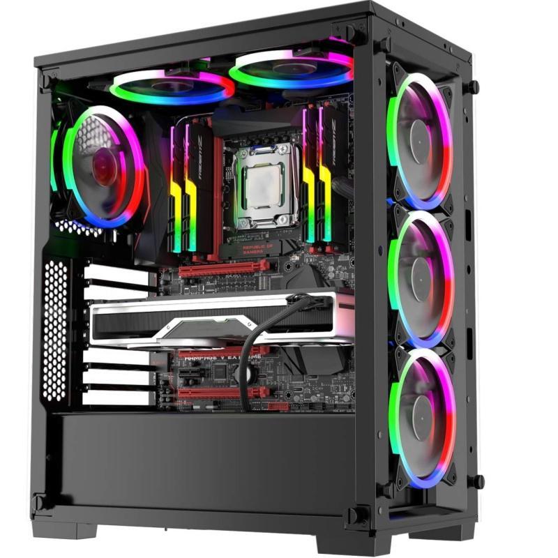 AEITTO PC Case Cooling Fan Light Synchronization RGB Case Fan 4.72 inch Silent Powerful Cooling Low Noise Cooling Desktop Computer Cooling Fan, 6-pin Interface Fan - Suitable for Desktop Tower Cooling