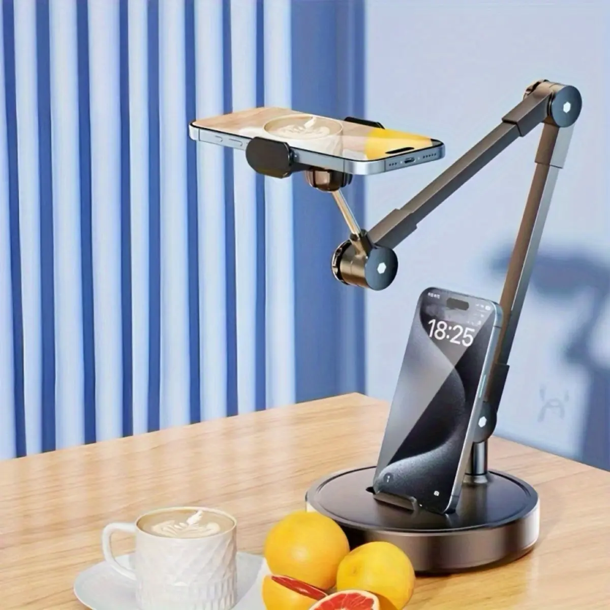 Adjustable Universal Metal Phone Tablet Stand, Multifunctional Phone Holder, Multi-Angle Desktop Holder, Ideal for Live Streaming, Selfie Sticks, Tripods, Video Recording, Cell Phone Mount, Cellphone Selfie Accessory