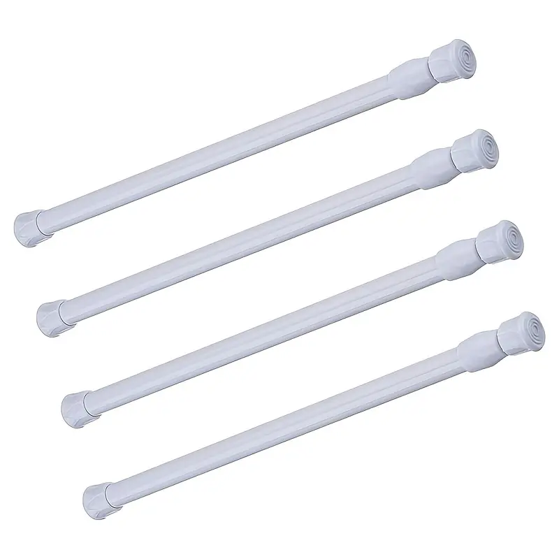 4-Pack Adjustable Spring Tension Rods, 16-28 in No-Drill Expandable Bars for Cabinet, Bathroom