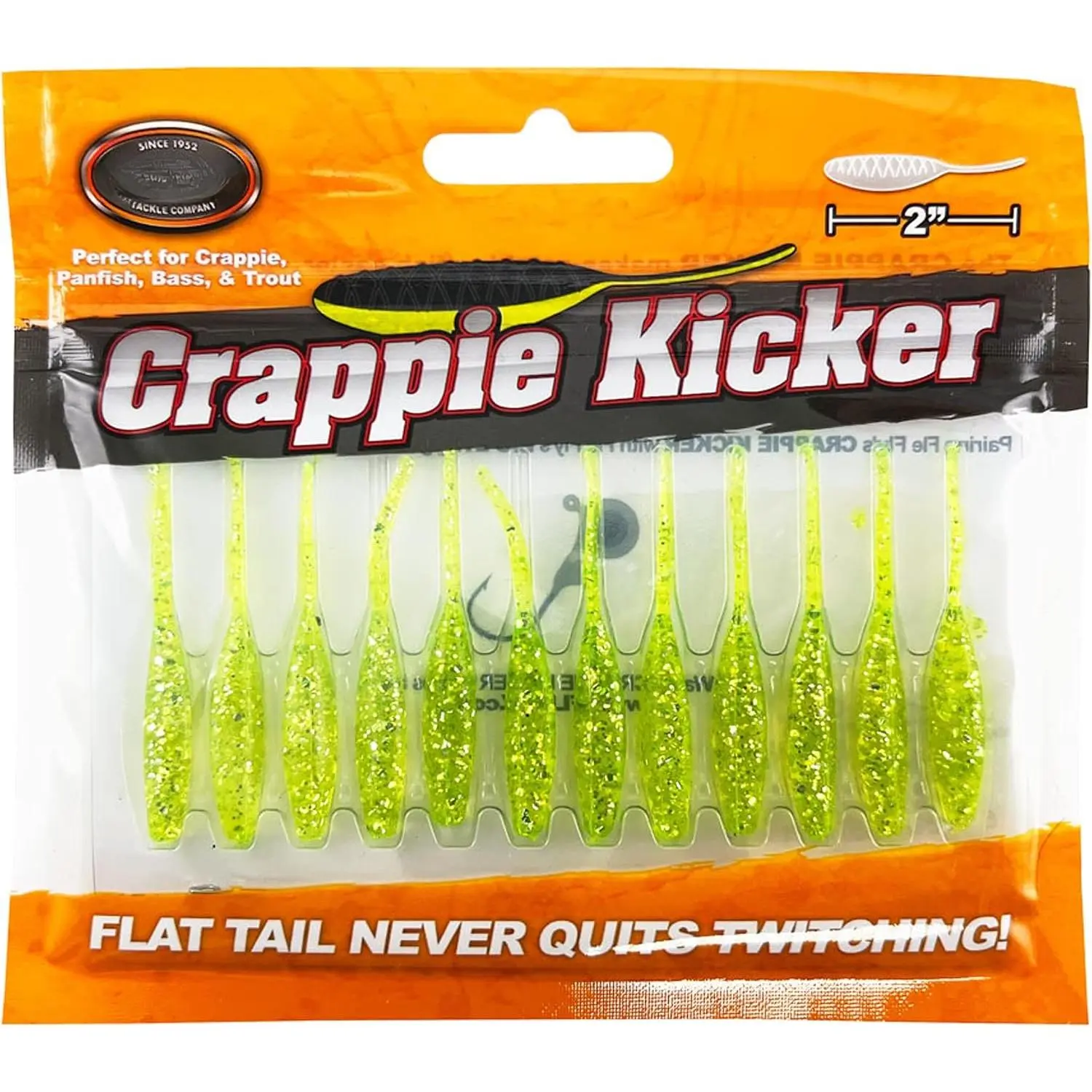 Crappie Kickers Soft Plastic Baits with Thin Vibrating Tail