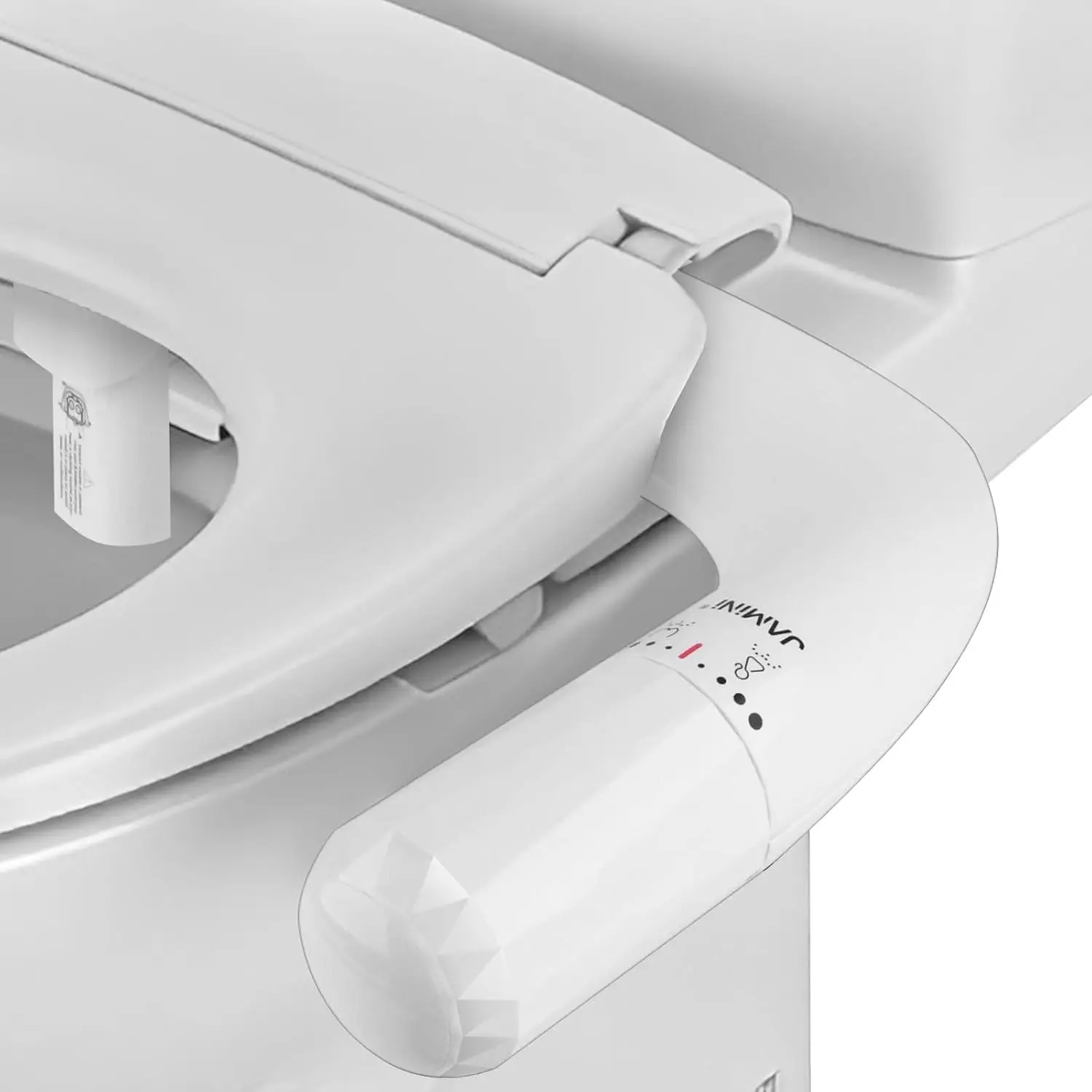 Left-Hand Ultra-Slim Toilet Bidet Attachment, Non-Electric,  Nozzles for Rear and Female Front Wash, Adjustable Single Cold Water , 0.23" Slim Profile, Detachable for Easy Cleaning