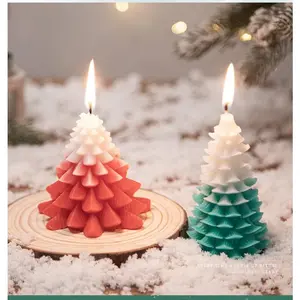Christmas Tree Shaped Scented Candles Handmade Xmas Favors Gift Home Holiday Decor Aromatherapy Candle