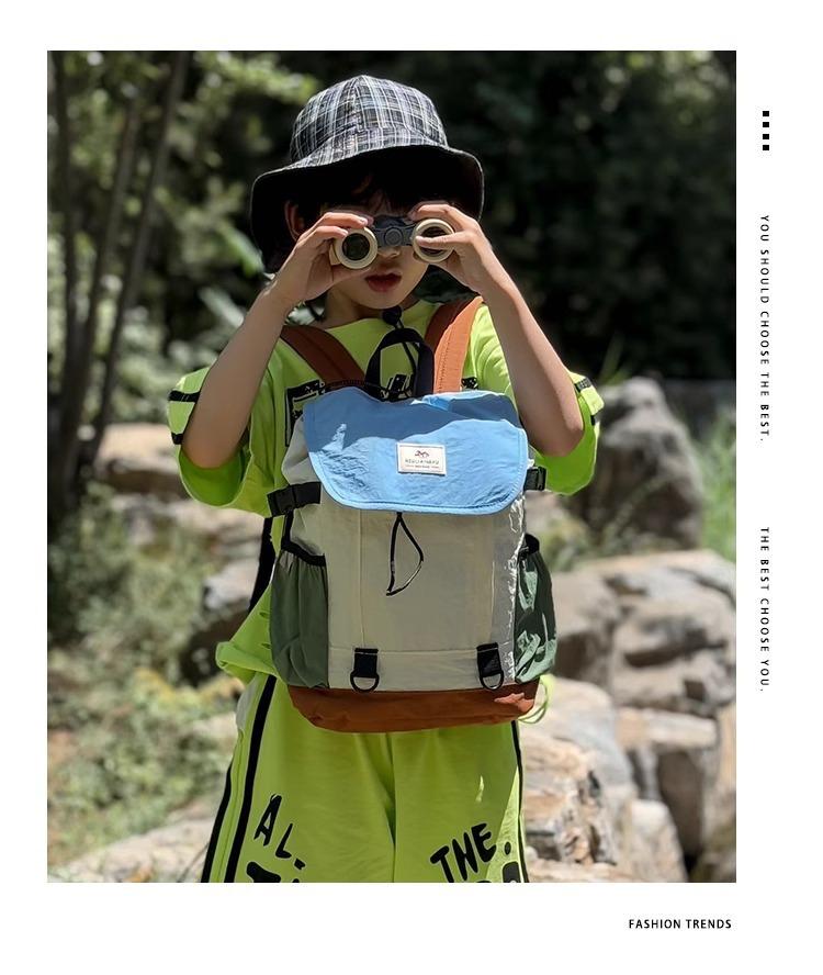 New Korean-style trendy and cool large-capacity children's backpack for travel, outdoor hiking, and kindergarten use for boys and girls