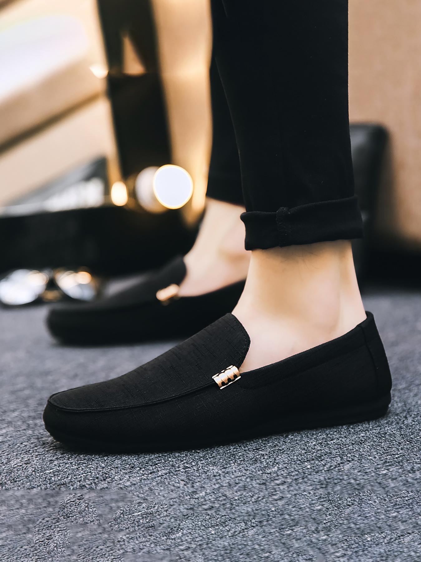 Men's Minimalist Plain Color Canvas Flat Shoes, Casual Low Top Slip-on Shoes for Men, Men's Workout Flat Shoes for Commuting, Daily Life