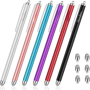 Stylus Pens for  Screens (6 Pcs), Sensitivity Capacitive Stylus Fiber Tips  Screen Pen with 6 Extra Replaceable Tips for for iPad  Tablets    Devices