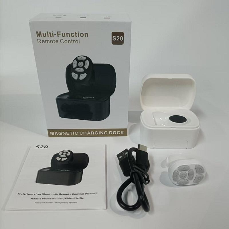 Rechargeable 7-Button Scrolling Ring Clicker, Selfie Video Controller for iPhone & Android, Wireless Remote Accessories for Mobile Phones, Electronic Gadgets