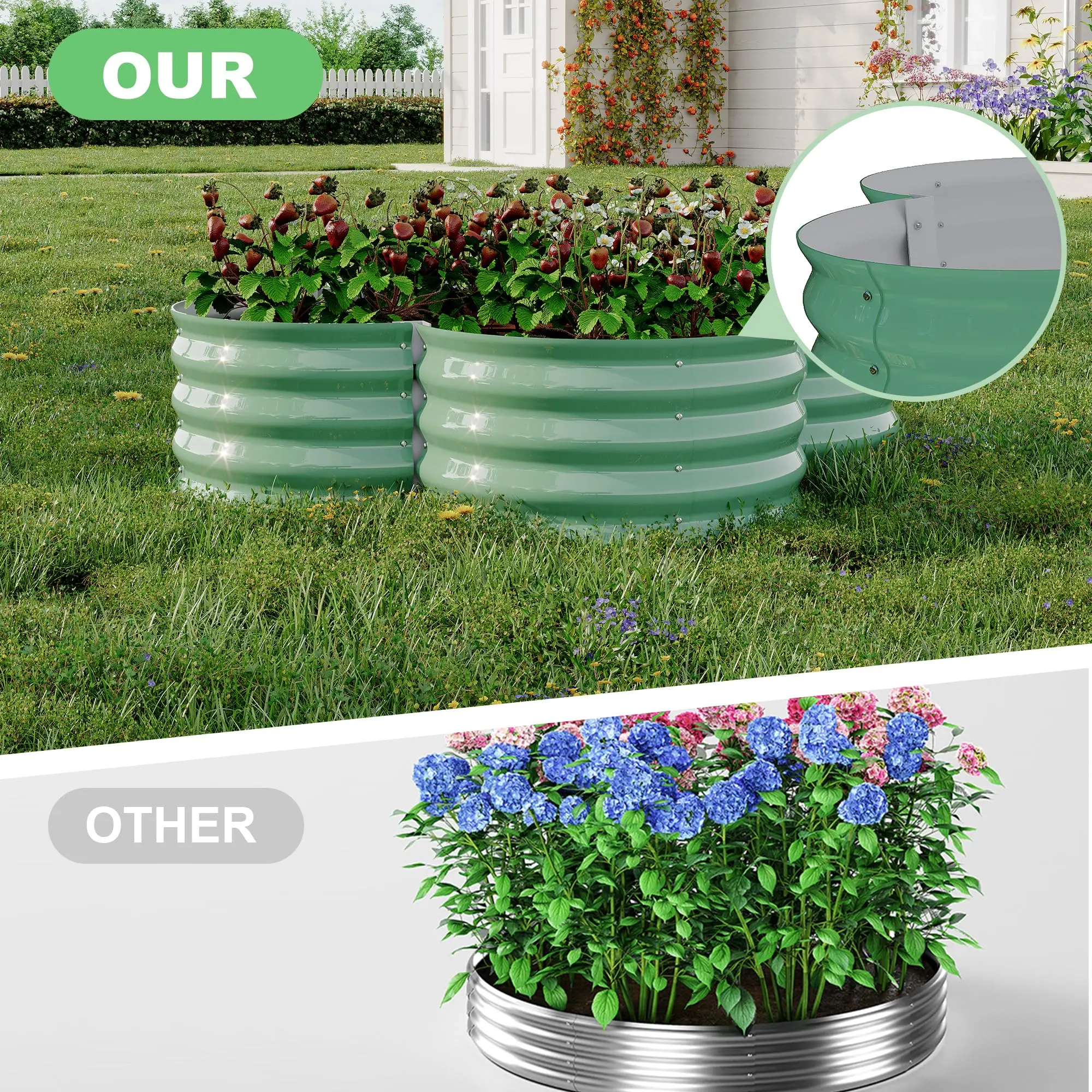 2-Pack Galvanized Metal Raised Garden Beds – 48x48x12in Durable Outdoor Planter Boxes with Open Base for Deep Root Growth – Rust-Resistant, Ideal for Vegetables, Herbs & Flowers – Perfect for Patio, Lawn, Garden