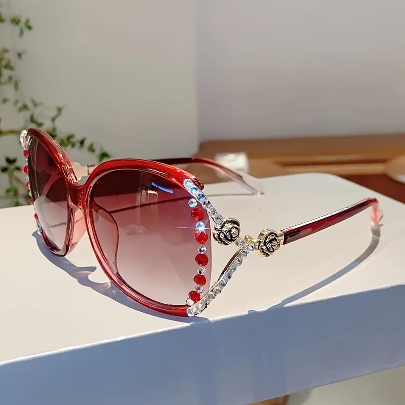 2026 New Arrival Women’s Camellia Rhinestone Glasses – Anti-Reflective Lenses Metal Hinges Elegant Daily Wear Eyewear, TikTokShopBlackFriday Christmas