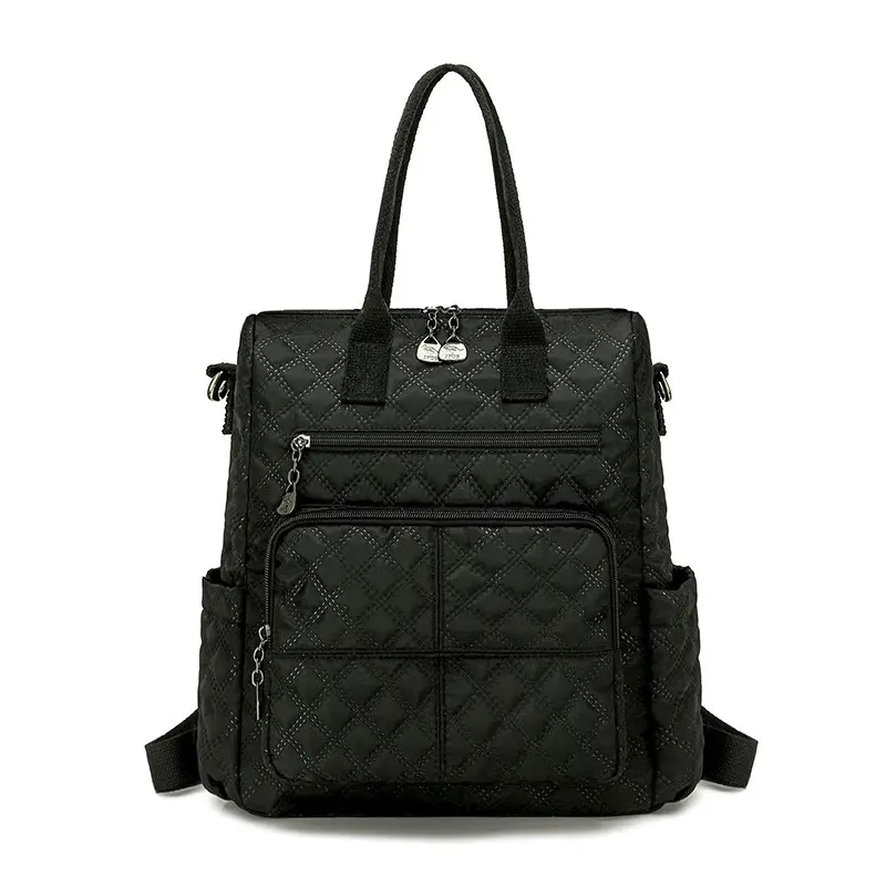 New Women's Anti-Theft Quilted Oxford Convertible Backpack, Stylish 2-in-1 Daypack & School Bag for Travel, Work Commute, Campus, Shopping and Daily Wear,Adjustable Padded Straps, Secure Zipper Closure, Lightweight Versatile Everyday Carry Bag