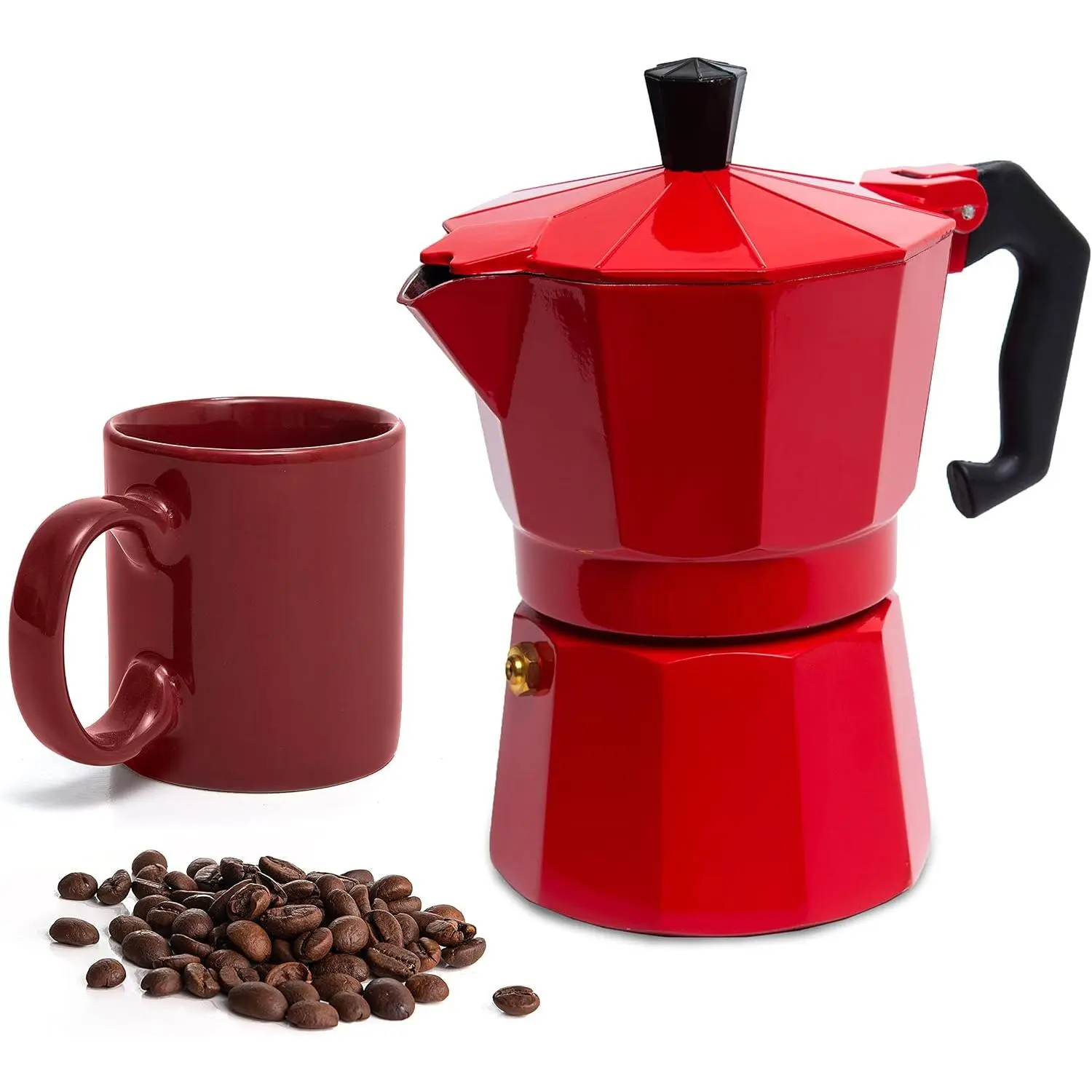 3 Cup Moka Pot Stovetop Espresso Maker, Italian Cuban Coffee Pot | 5oz  Italian coffee maker for gas and electric stovetops, small design for traditional coffee at , Mug 4.4 Oz