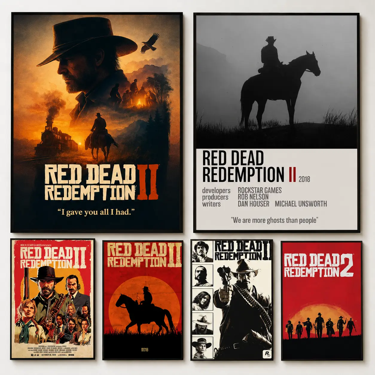 Red Dead Redemption 2 Poster, RDR Posters, Video Game Poster, game poster, collectible gift, game enthusiast poster, player poster, suitable for bedroomliving roomgame room, Classic Western Game Art, Retro Wild West Style Wall Decor For Gamers