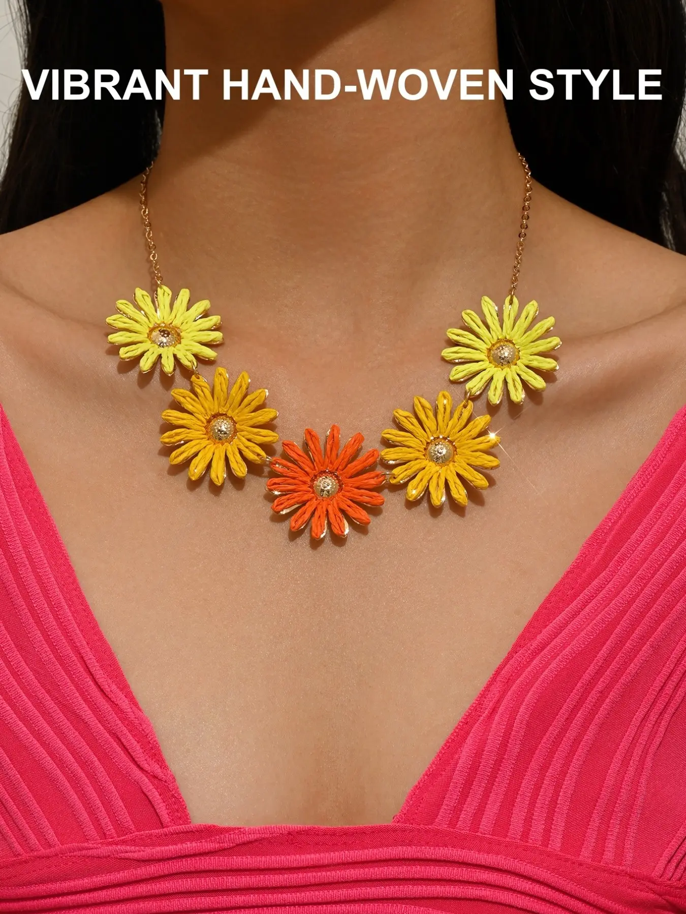 Women's Handmade Lafite Flower Necklace, Pure Handcrafted, Elegant Stress Relief Pendant, Multiple Styles, Fun Summer Jewelry Gift