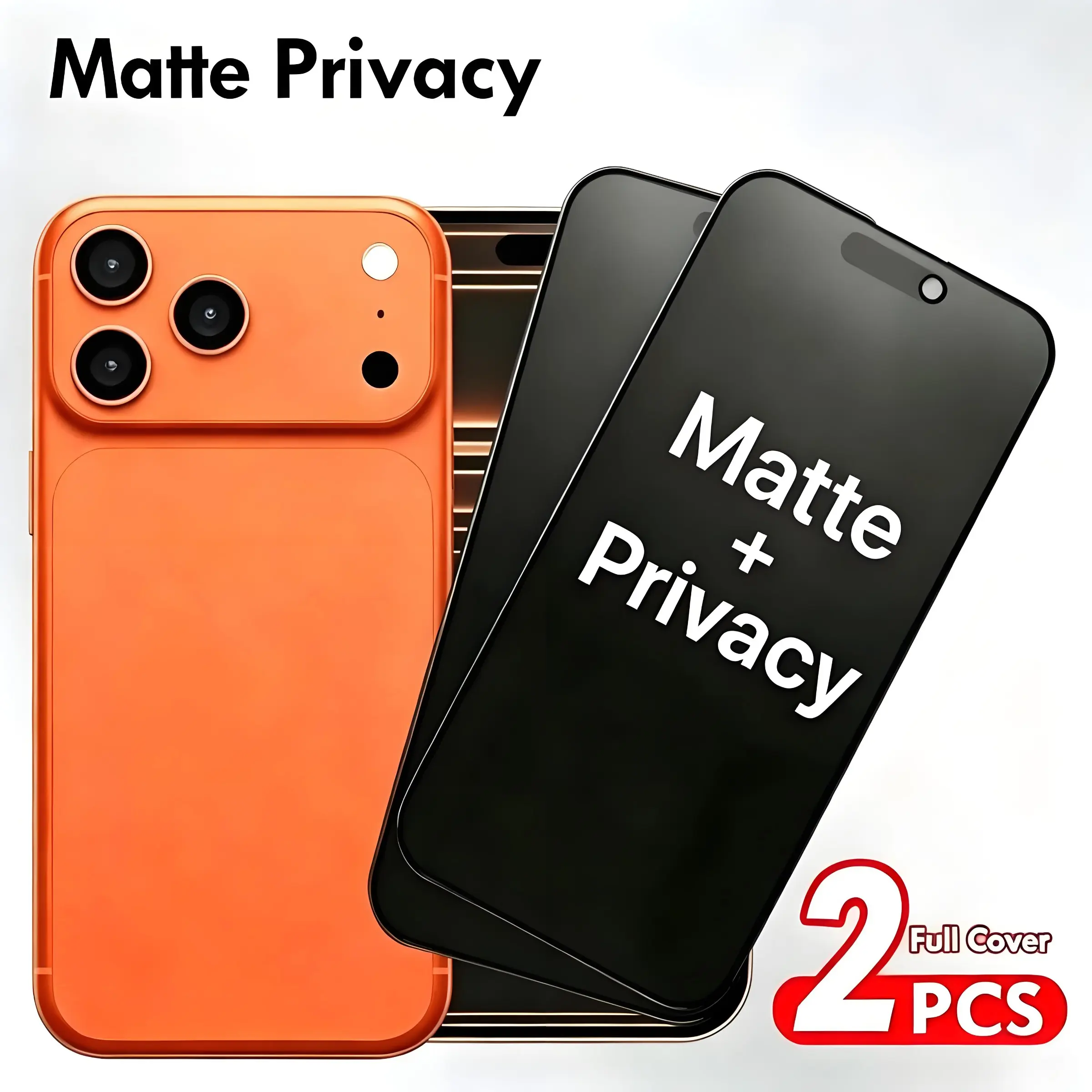 2-Pack Matte Privacy Ceramic Film Screen Protector for iPhone 17promax/17pro/17air/15pro/14/13/12/11/XR/XS/mini, 9h Anti-Glare, Fingerprint Resistant, Scratch-Proof