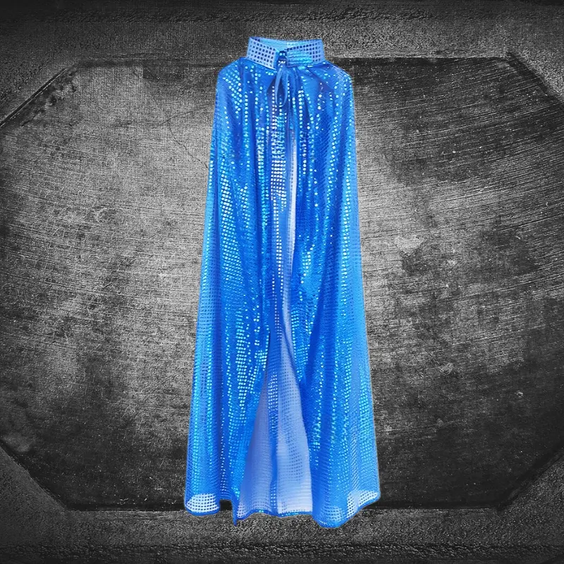 Halloween Sequin Cloak For Adults & Kids, Witch Wizard Cape For Stage Performance Shows