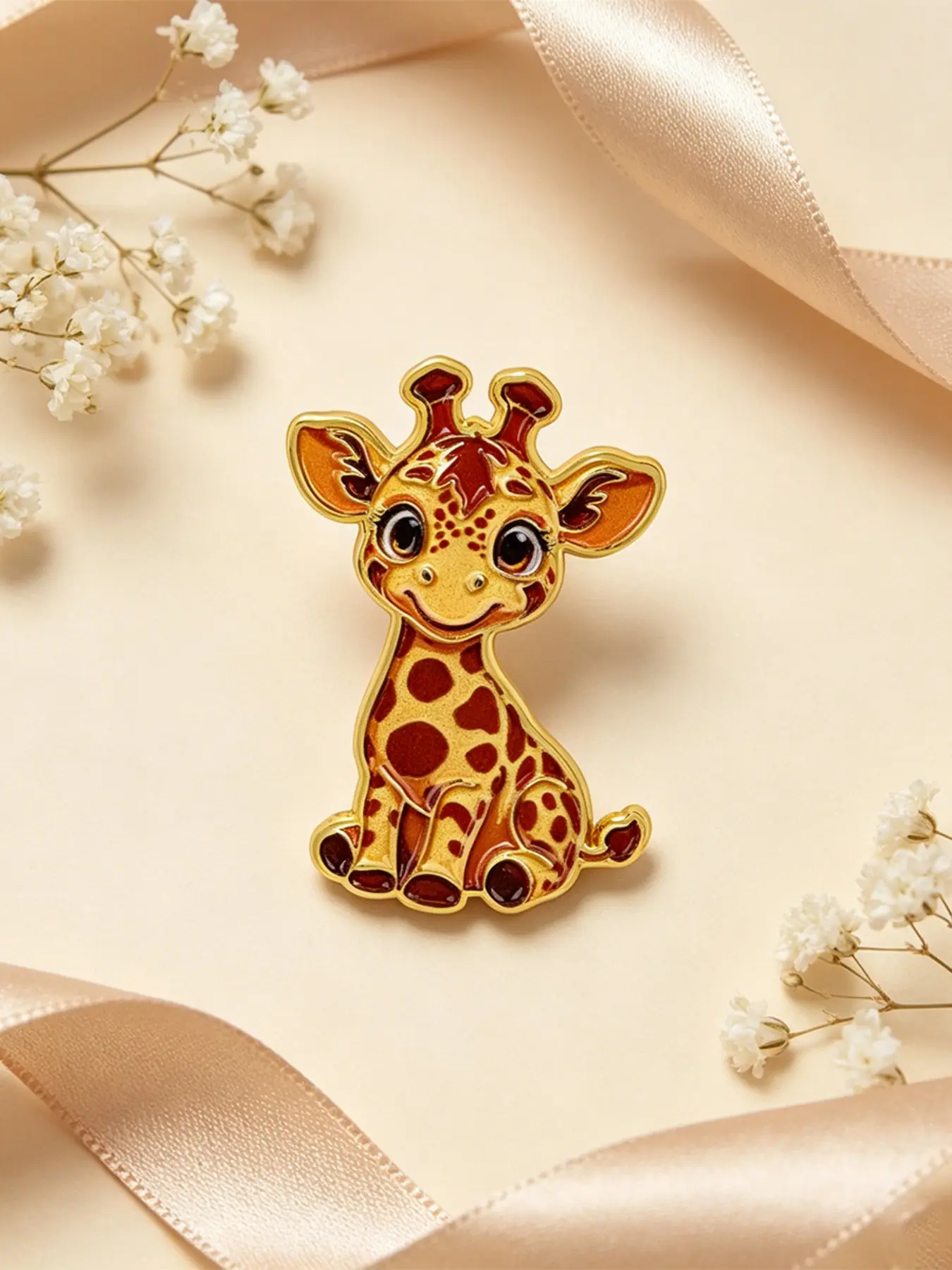 Giraffe Enamel Pin, Fashion Decorative Brooch, Collar Badge, Casual Accessory, Cute Animal Pattern, All Seasons