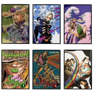 JoJo's Bizarre Adventure Poster, Classic Anime Wall Art, Japanese Manga Adventure Room Decor, Cafe Dorm Decoration, Holiday Gift for Anime Fans