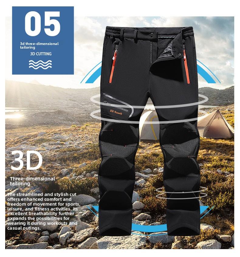 Spring and autumn outdoor men's casual sports pants, loose fit, large size, lightweight hiking pants, windproof, color-blocked fishing pants