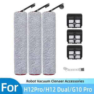 Replacement Brush Roller and Filter for Dreame H12 Pro, H12 Dual, G10 Pro Cordless Wet Dry Vacuum Cleaner, Replacement Parts Kit Include 3 Filters Replacement, 3 Brush Rollers，1 Cleaner Brushes
