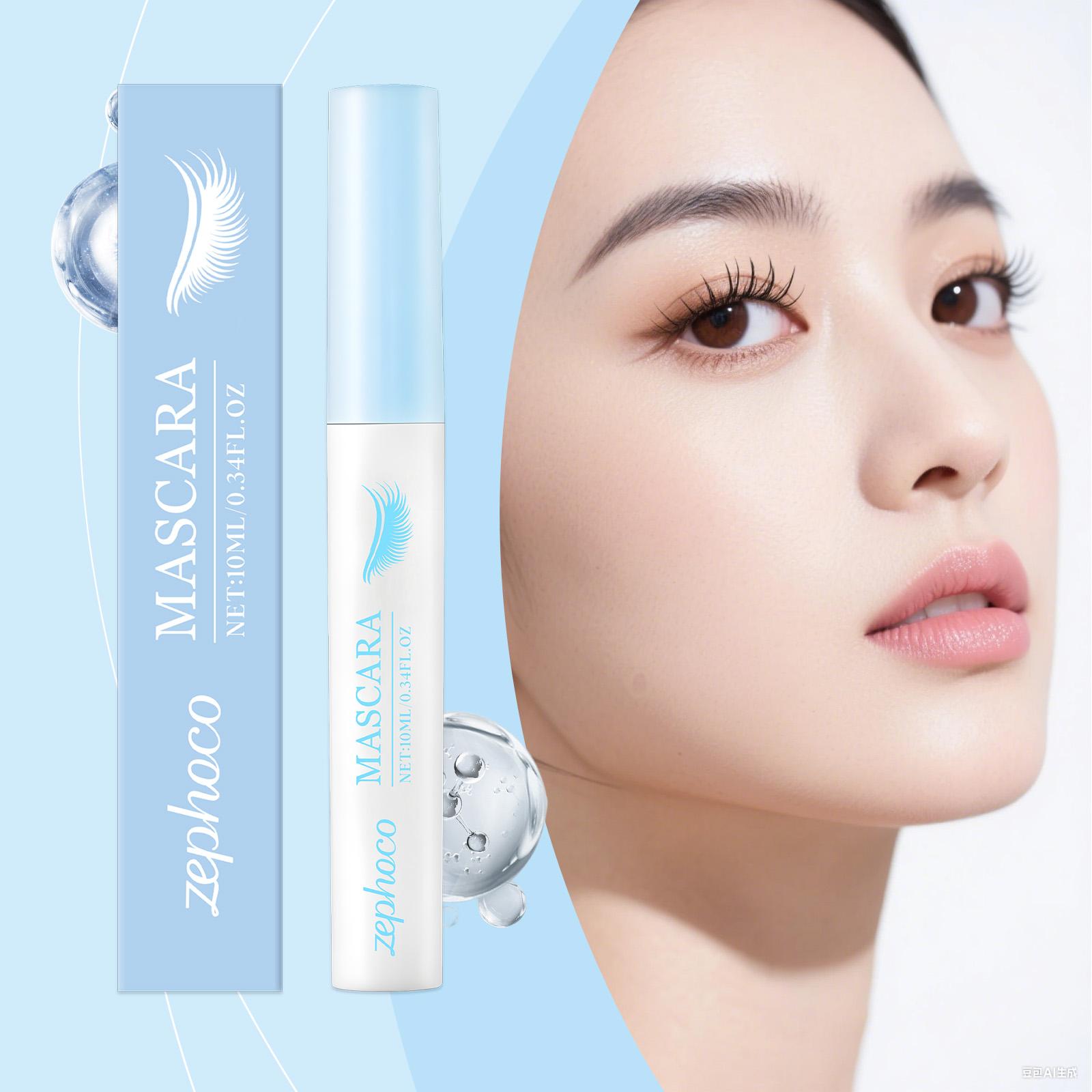 zephoco Women's Curling Mascara Naturally shapes and curls lashes, has a light and smooth texture, is resistant to smudging and easy to remove