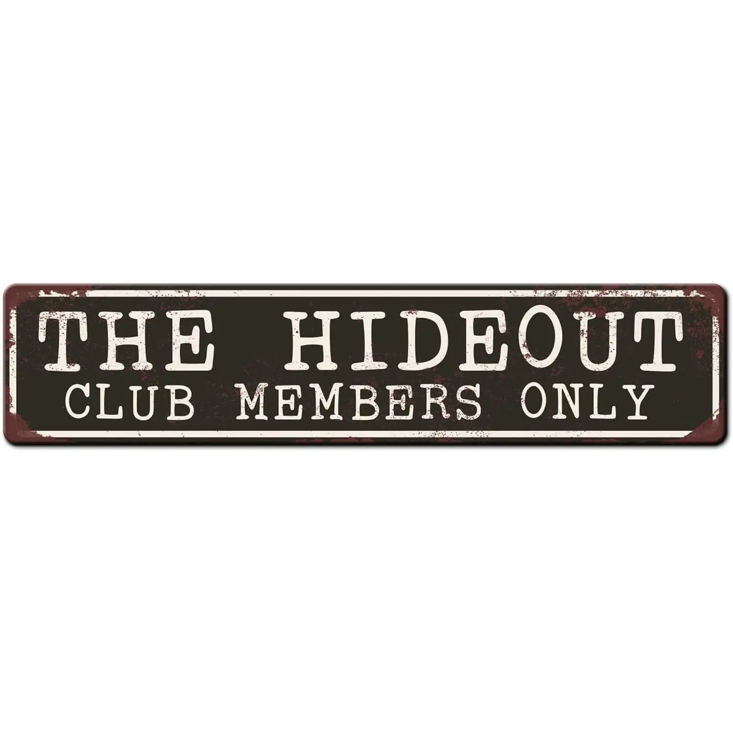 Metal Sign Hideout Fun Kids Tree House Sign - Kids Fortress Sign - Play Shed Sign - Kids Cave Sign - Fun Bunker Sign - Kids Clubhouse Sign Tin Sign with Saying 4x16 Inch