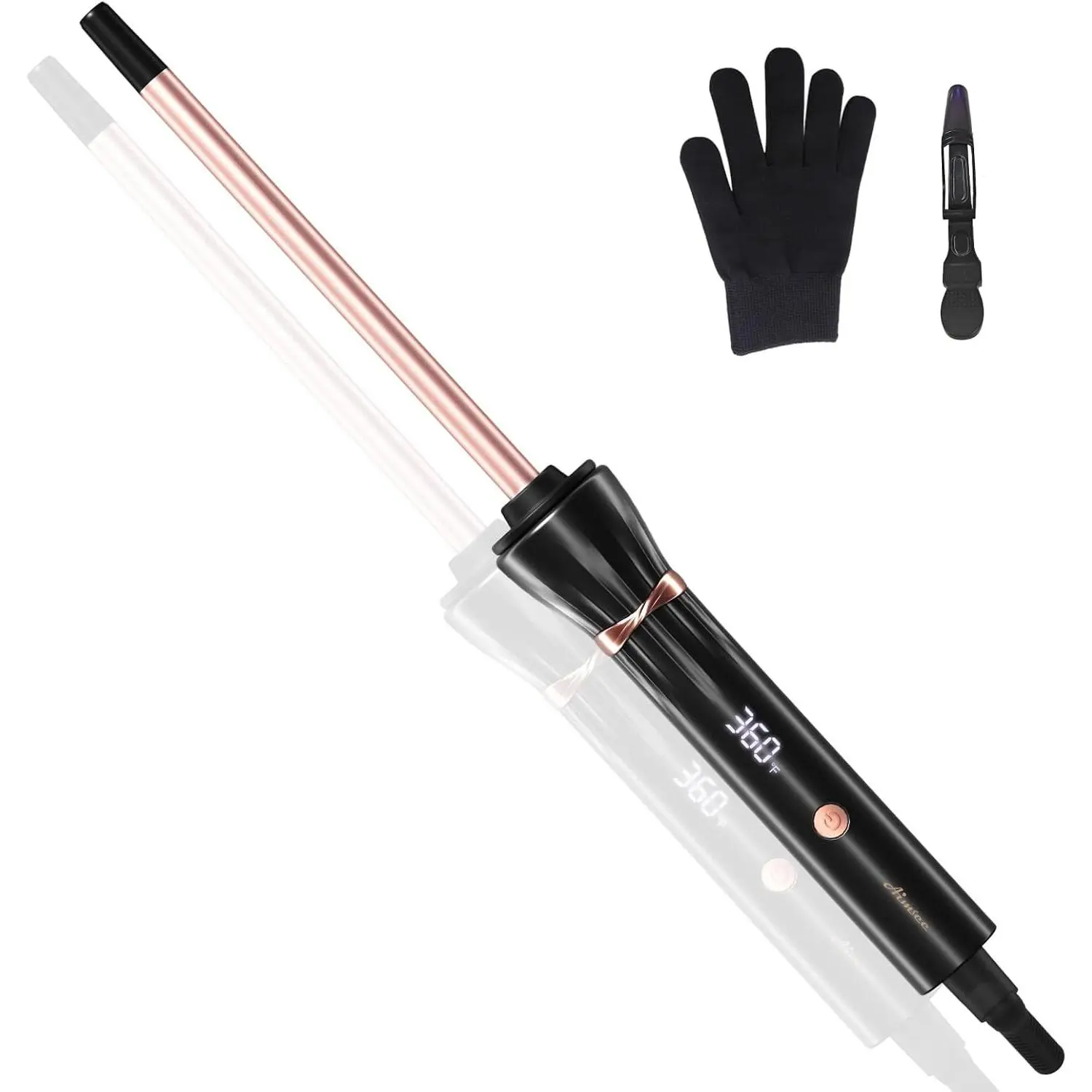 Small Curling Iron 3/8 Inch, Small Curling Wand with LCD Temperature Display, Skinny Curling Wand for Defined Curls, Adjustable Heat Wand Curler for Short & Long HairGift