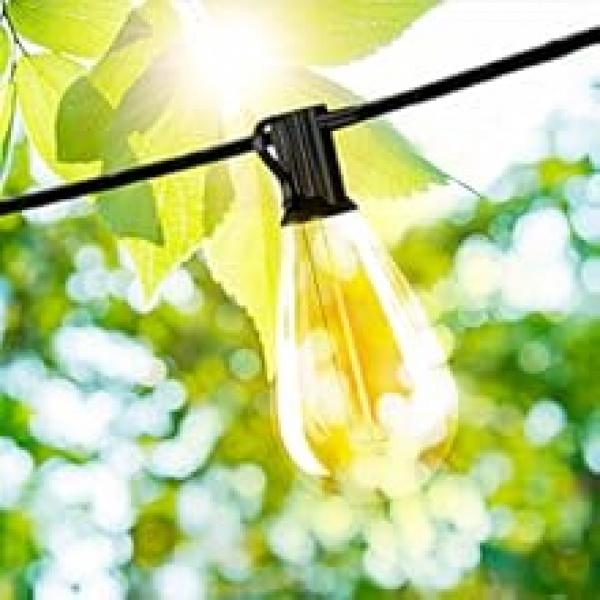Daybetter Outdoor String S14 Led Garden Lamp Edison Vintage Bulb, Connectable Outdoor String Suitable for Porch Backyard Tavern, Waterproof and Shatterproof