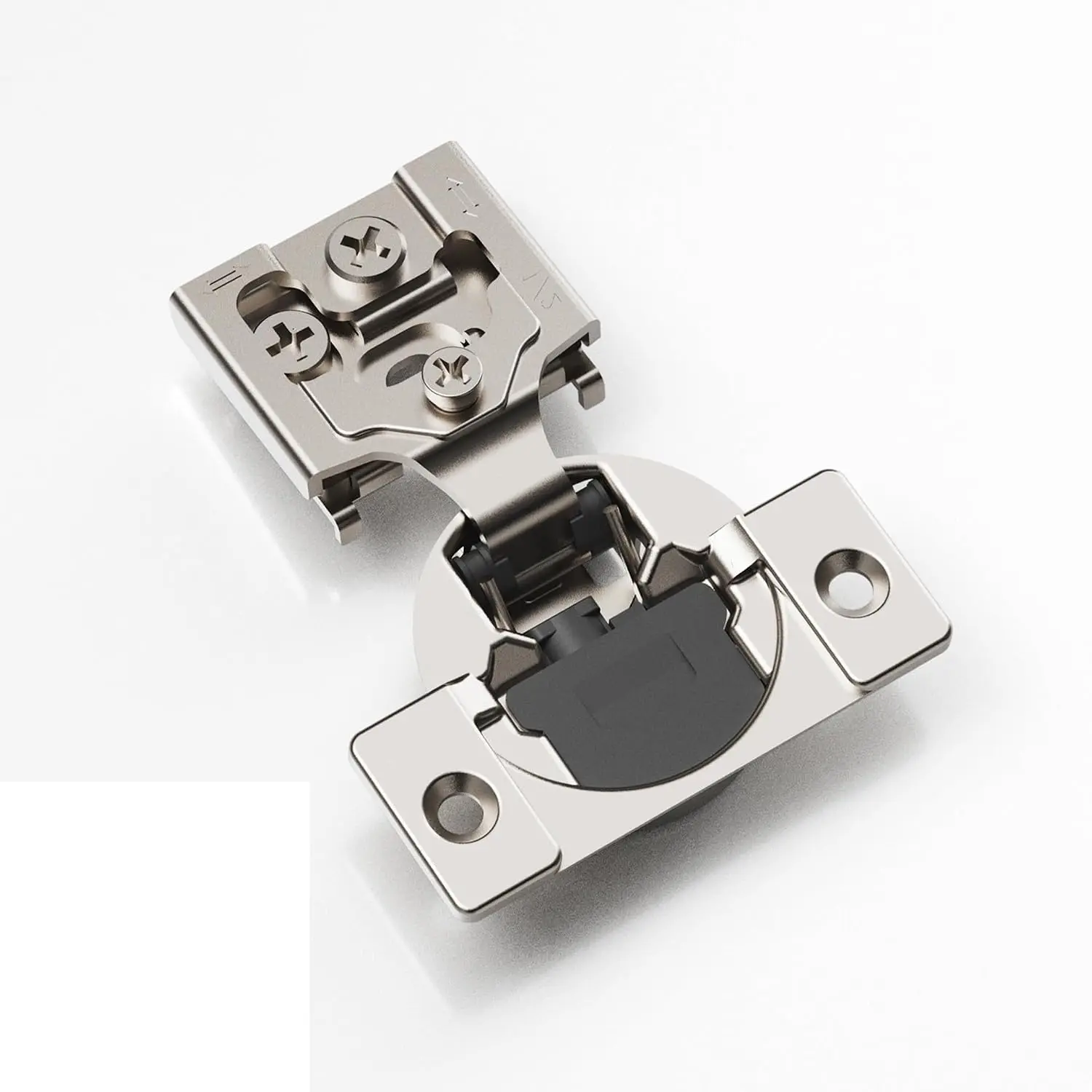 Soft Close Cabinet Hinges 2 Pack, 1-1/4 inch Overlay, Concealed Hinge for Kitchen & Bath Doors,  Hinge, Adjustable, Brushed Nickel Finish