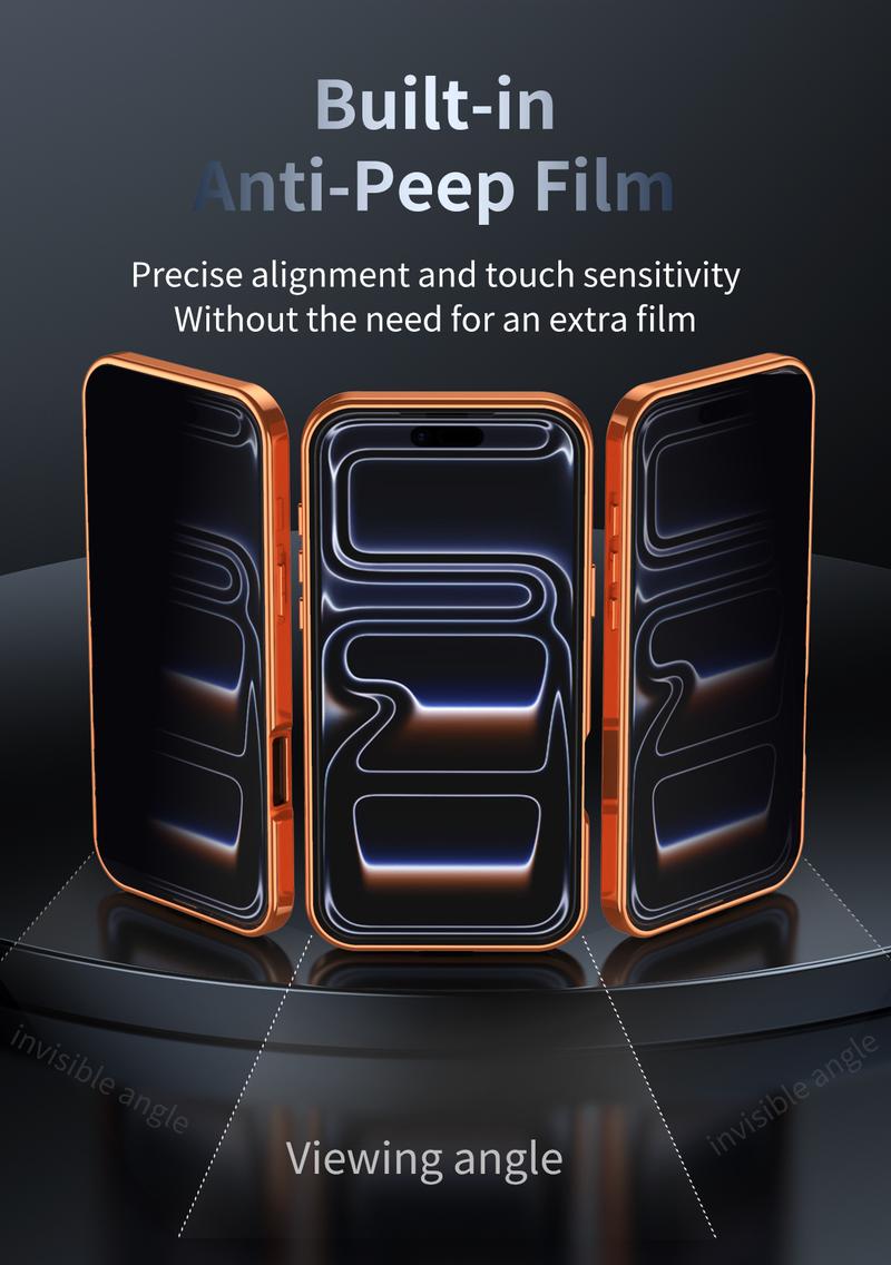 【Metal + Plastic No All Metal】Metal Frame iphone 17 Pro Max Case Purple Full Coverage Privacy Screen Lens Protection Magnetic TPU Back International Warranty Phone Cases phone case 17 pro max