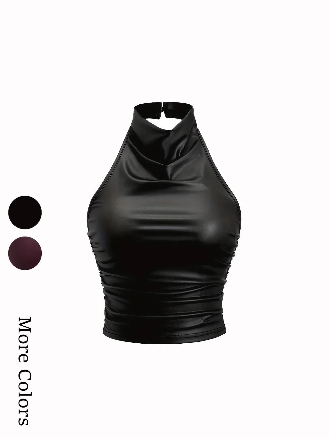 Ladies' Sleeveless Halter Neck Crop Top with Backless Design, Smooth Comfortable Fabric for Casual or Formal All-Season Wear