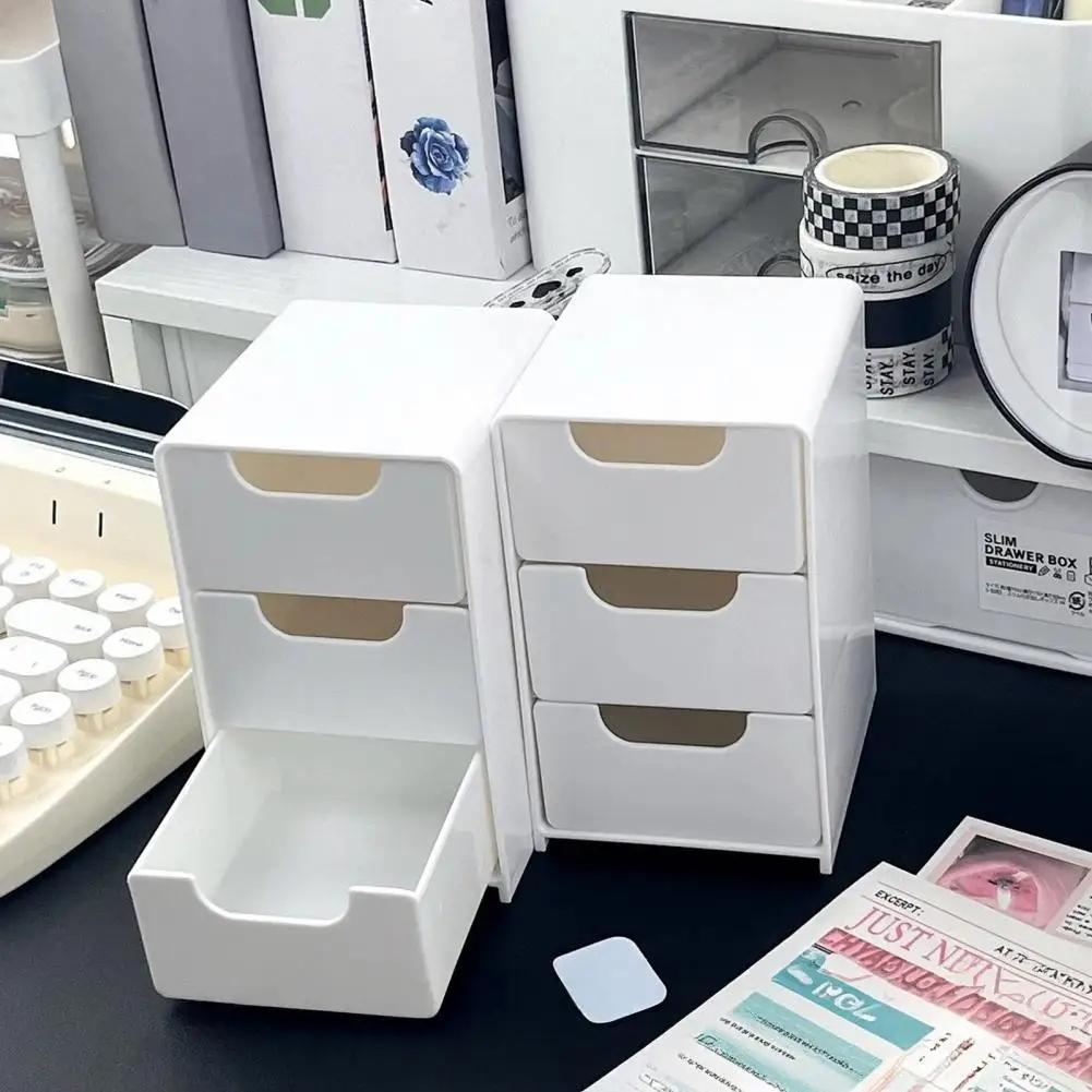 Stackable Storage Box Organizer, Dustproof Cosmetic Drawer Unit, Makeup Organizer Box, Ideal for Desktop Organization, 6 Compartment Design, Multilayer Storage